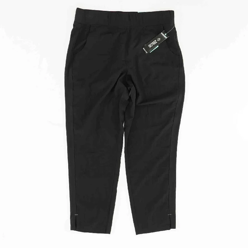 Black Solid Active Pants