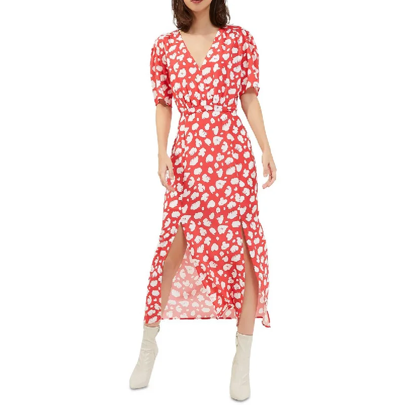 French Connection Womens Front Slit Printed Maxi Dress