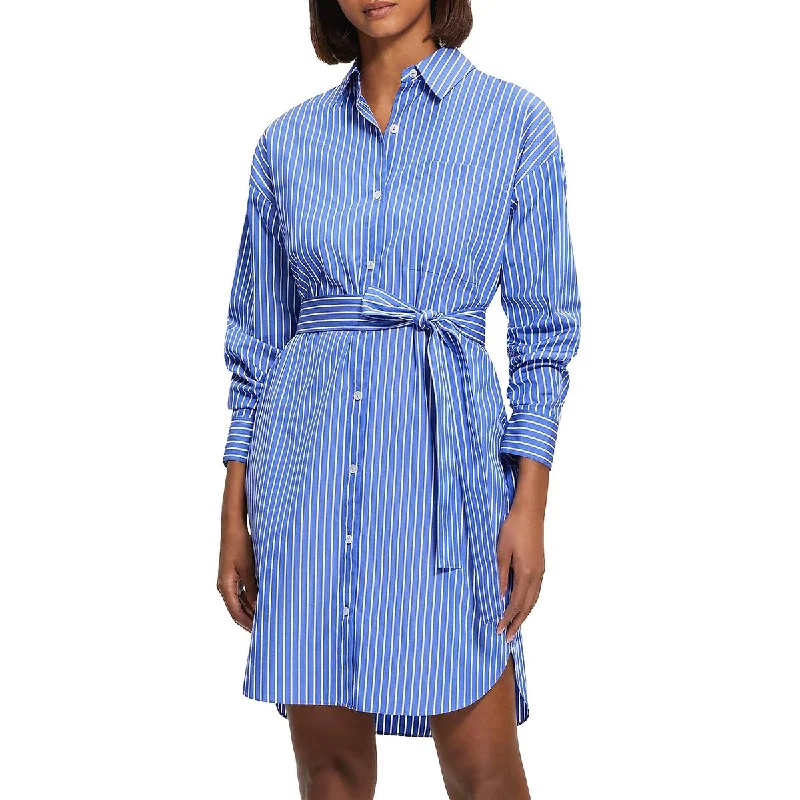 Theory Womens Cotton Mini Shirtdress