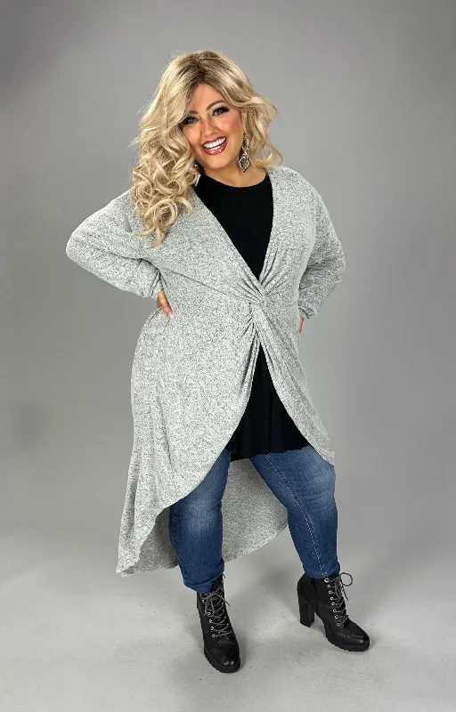 LD-Q {Let Love Guide You} H. Grey High/Low Twist Tunic PLUS SIZE 1X 2X 3X