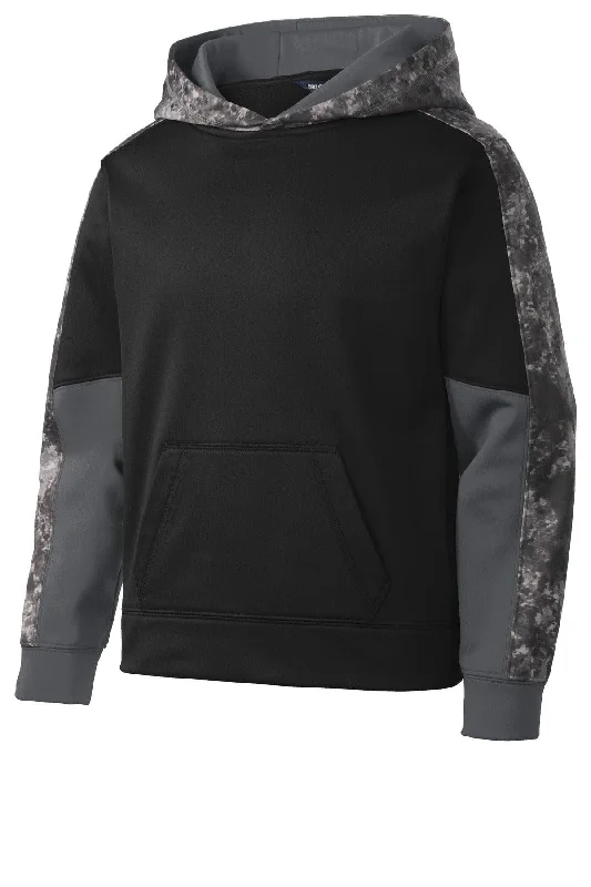 Sport-Tek Youth Sport-Wick Mineral Freeze Fleece Colorblock Hooded Pullover. YST231