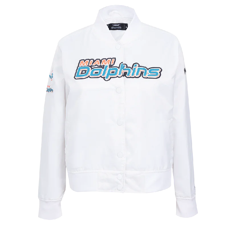 CHAMARRA DE SATÉN NFL MIAMI DOLPHINS CLASSIC ESSENTIALS PARA MUJER