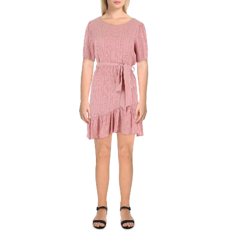 City Studios Womens Textured Above Knee Shift Dress