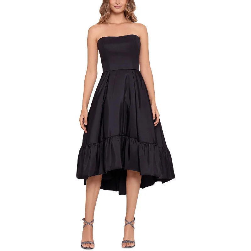 B&A by Betsy and Adam Womens Taffeta Bubble Hem Cocktail and Party Dress