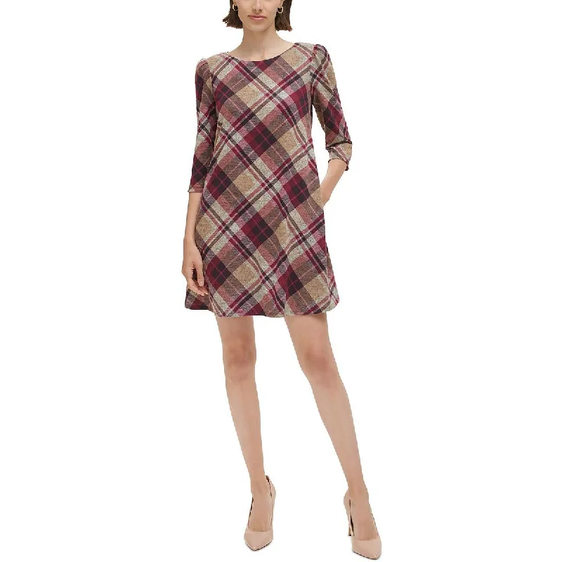 Jessica Howard Womens Plaid Work day wear Mini Dress