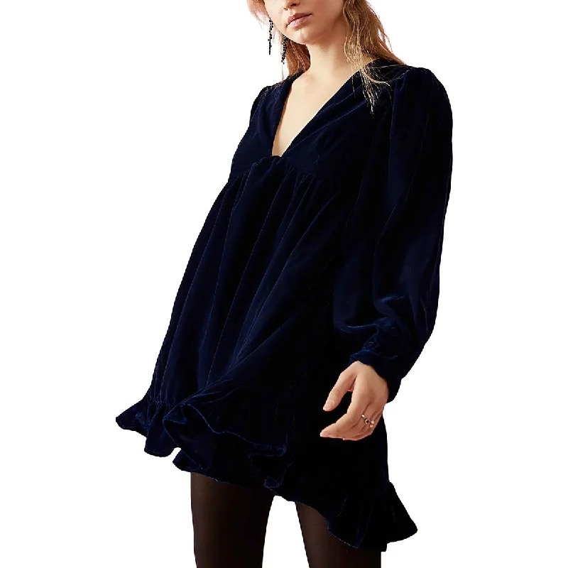 Free People Womens Estella Velvet Party Mini Dress