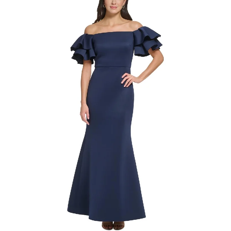 Eliza J Womens Ruffled  Evening Dress