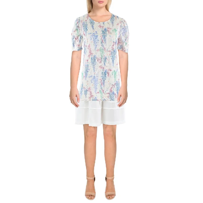 Gracia Womens Daytime Floral Shift Dress