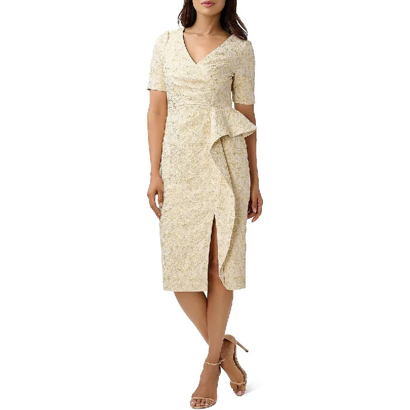 Aidan Mattox Womens Jaquard Textured Knee Length Cocktail and Party Dress