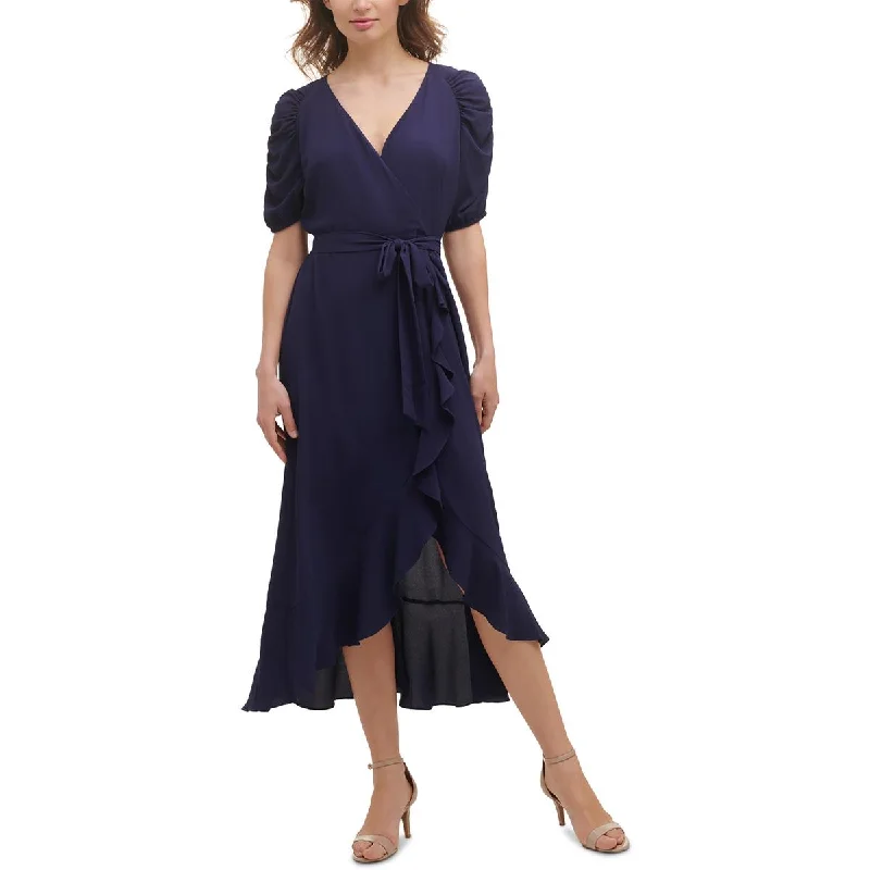 Kensie Womens Ruffled Long Maxi Dress