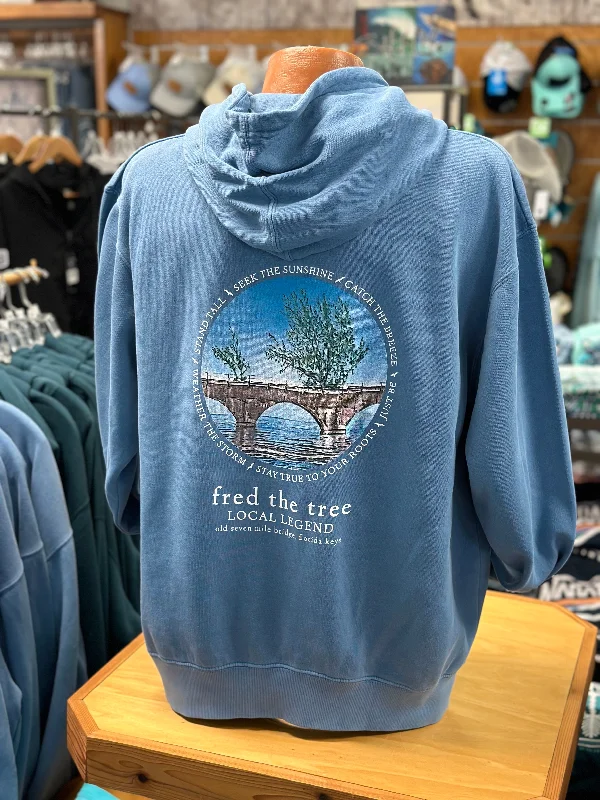 Fred the Tree 1/4 Zip Hoodie BLUE