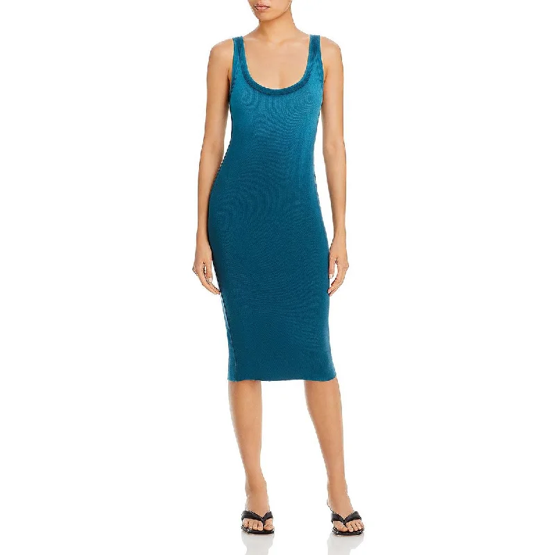 Cotton Citizen Womens Verona Ribbed Knee Midi Dress