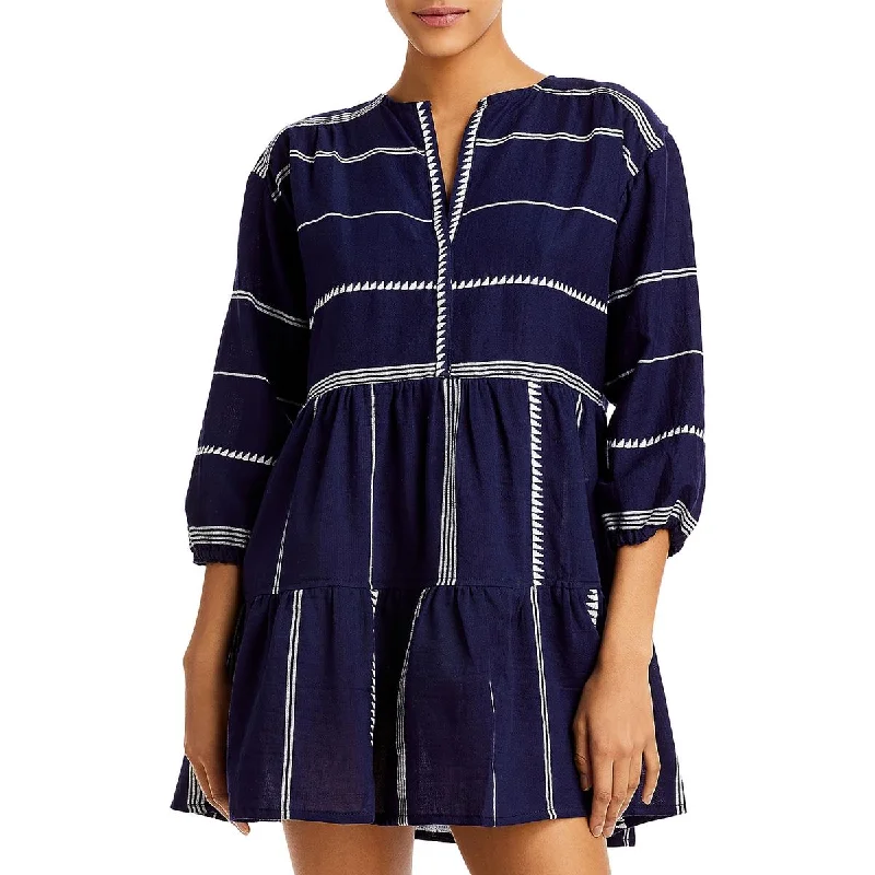 lemlem by Liya Kebede  Womens Cotton Tiered Mini Dress