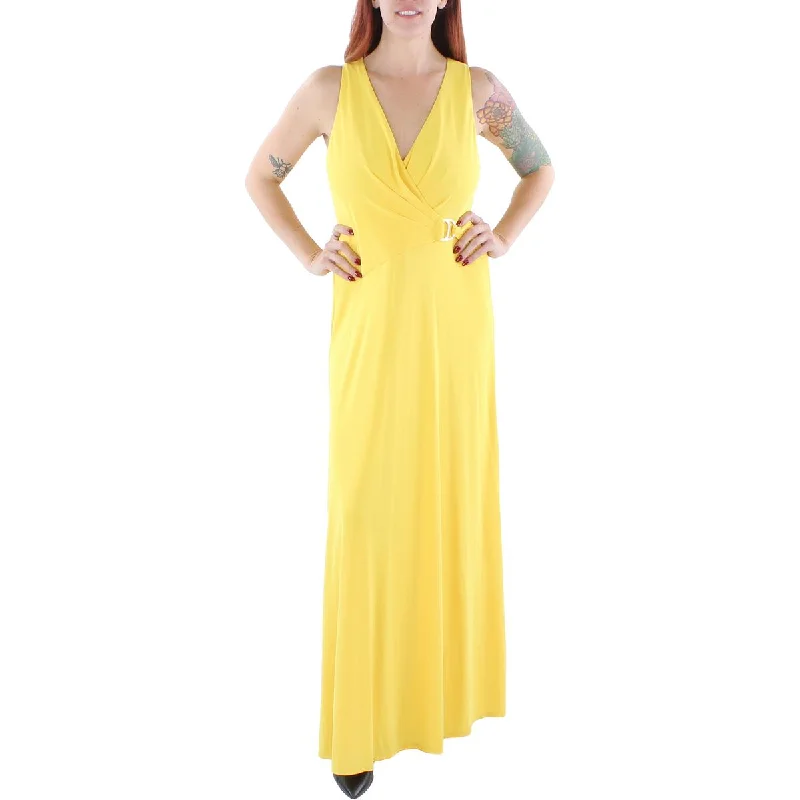 Lauren Ralph Lauren Womens Sleeveless Long Evening Dress