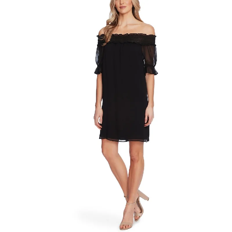 CeCe Womens Above Knee Off-The-Shoulder Shift Dress