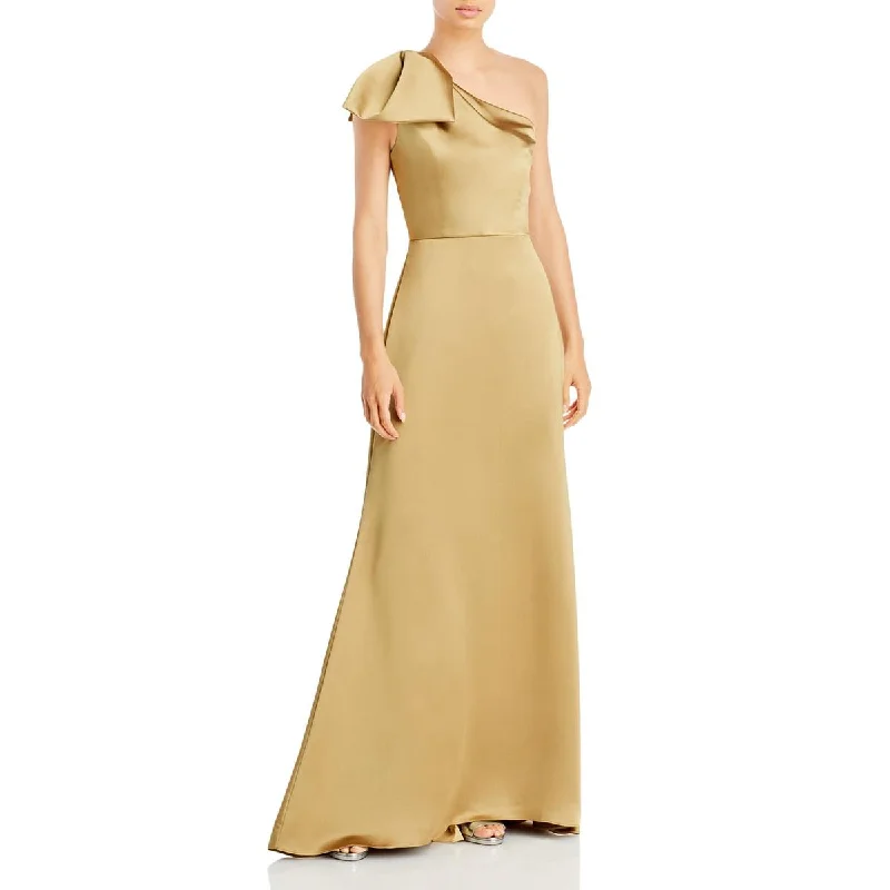 Amsale Womens Satin A-Line Evening Dress