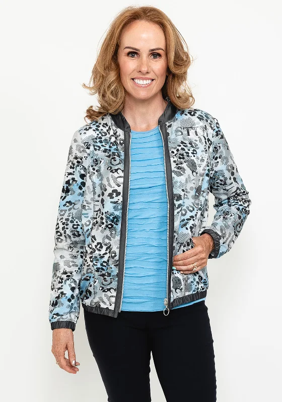 Rabe Animal Print Lightweight Jacket, Grey