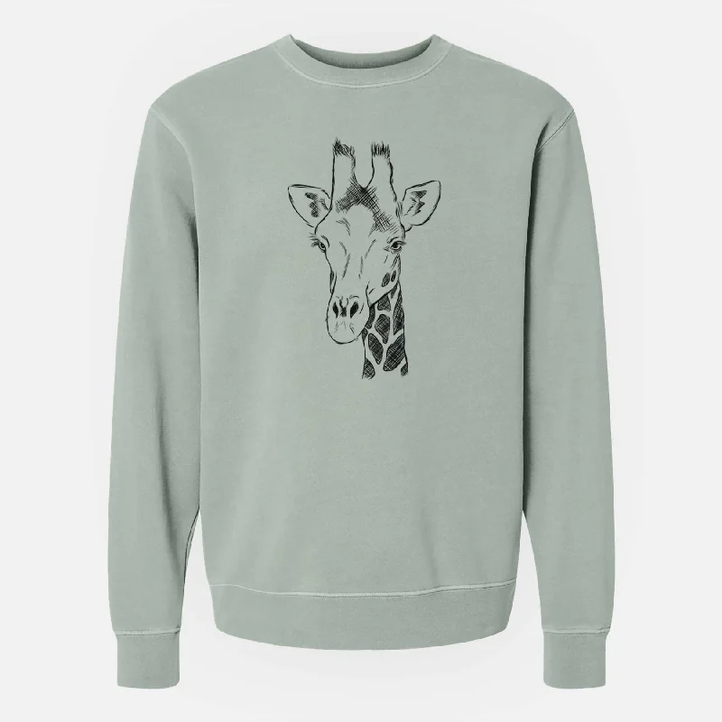 Southern Giraffe - Giraffa giraffa - Unisex Pigment Dyed Crew Sweatshirt