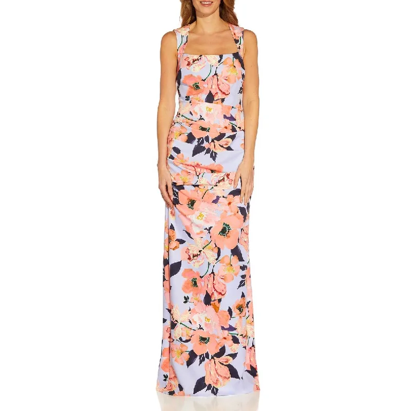 Adrianna Papell Womens Plus Slouchy Maxi Evening Dress