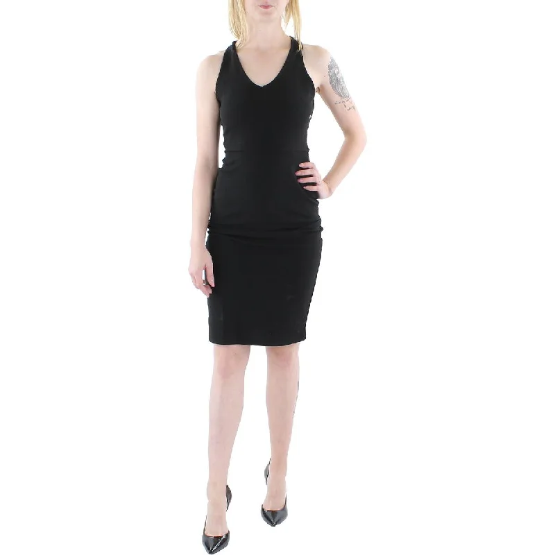 Don't You Dare Womens Belted Knee-Length Sheath Dress