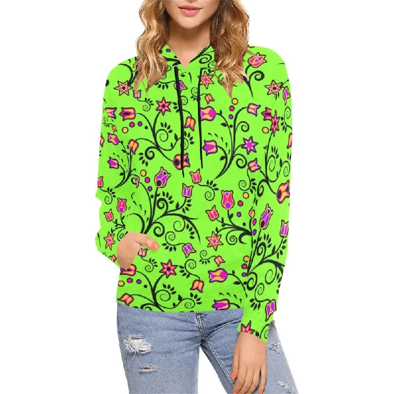 LightGreen Yellow Star Hoodie for Women (USA Size)