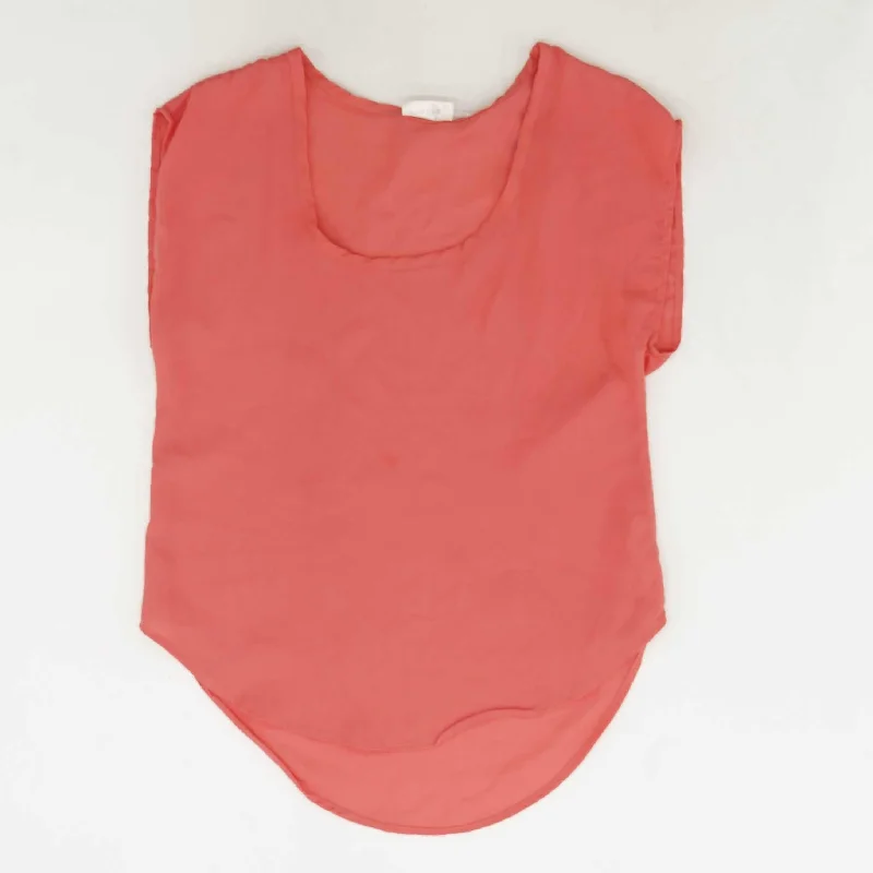 Pink Solid Short Sleeve Blouse