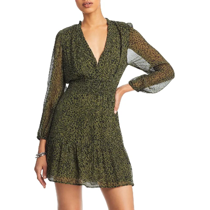 Paige Womens Silk Printed Mini Dress