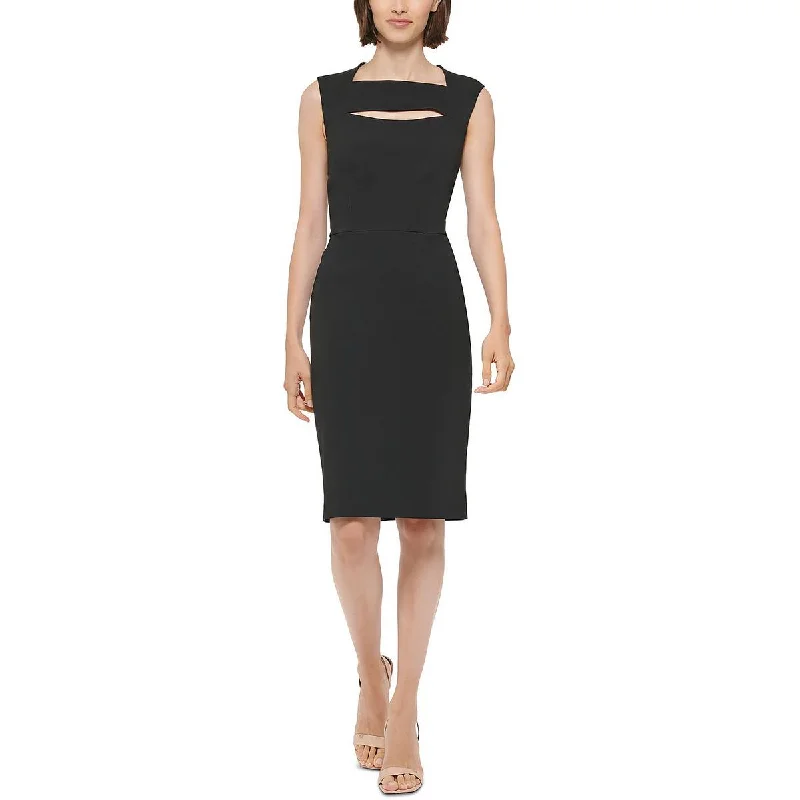 Calvin Klein Womens Cut-Out Sleeveless Sheath Dress