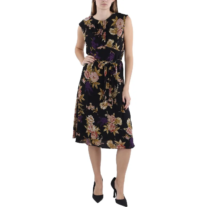 Lauren Ralph Lauren Womens Floral Print Knee-Length Mini Dress