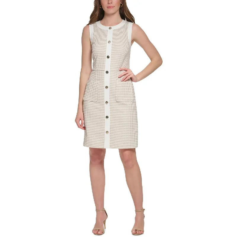 Tommy Hilfiger Womens Checkered  Sheath Dress