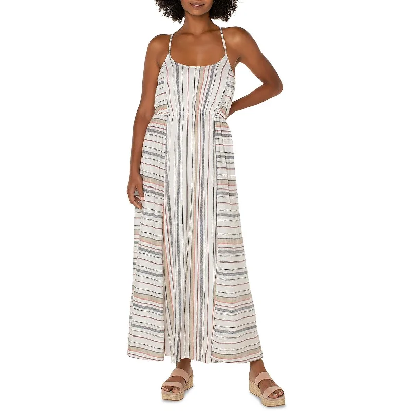 Liverpool Los Angeles Womens Striped Lined Maxi Dress