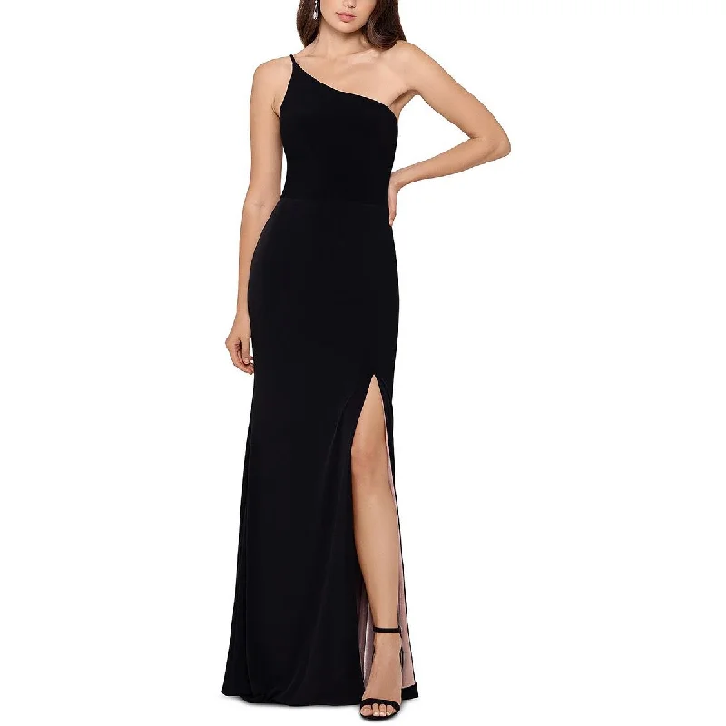 Xscape Womens Petites Side Slit Maxi Evening Dress