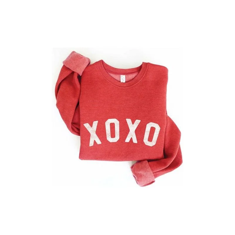 Xoxo silver glitter graphic pullover