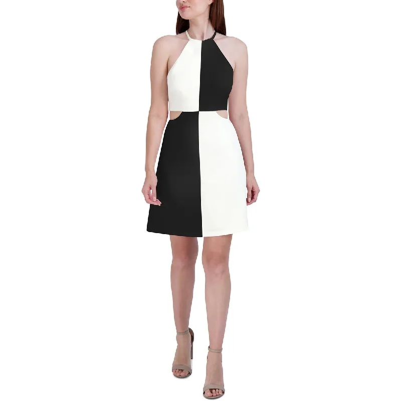 BCBGeneration Womens Colorblock  Halter Dress