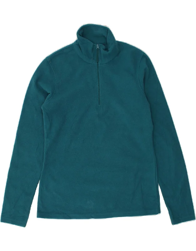 MOUNTAIN WAREHOUSE Womens Zip Neck Fleece Jumper UK 14 Medium Turquoise