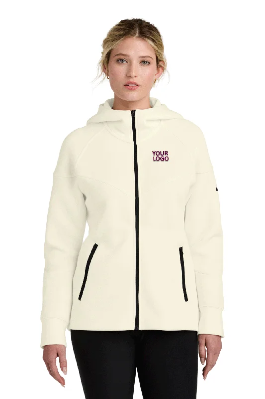 Nike Womens Tech Fleece Full-Zip Custom Hoodies, Pale Ivory