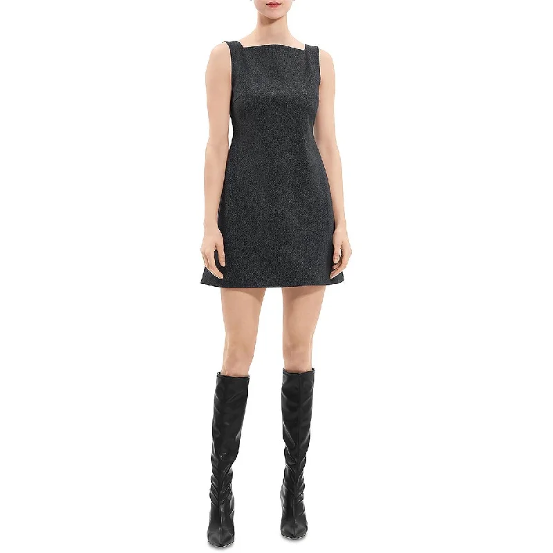 Theory Womens Herringbone Short Mini Dress