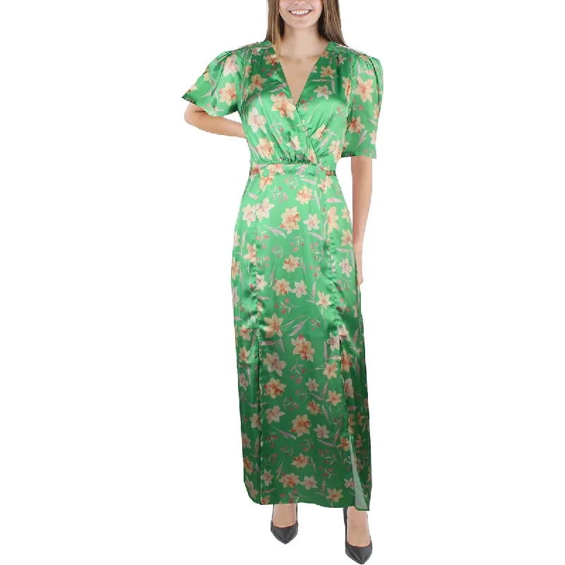 French Connection Womens Camille Floral Print Midi Wrap Dress