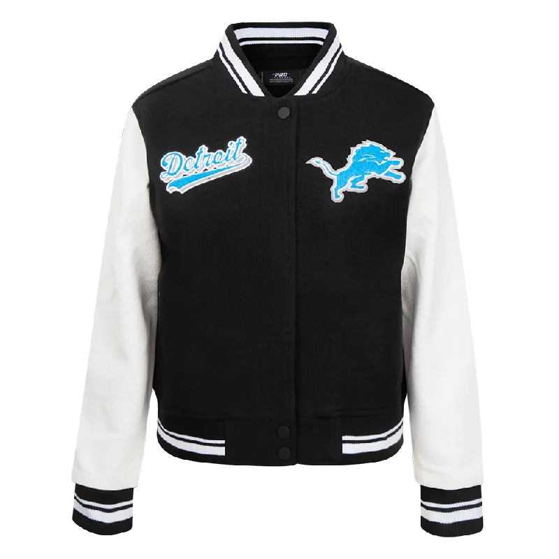 CHAMARRA UNIVERSITARIA NFL DETROIT LIONS SCRIPT TAIL PARA MUJER