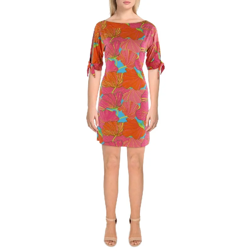 Trina Trina Turk Womens Boatneck Short Mini Dress