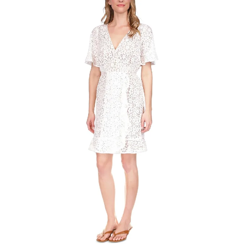 MICHAEL Michael Kors Womens Petites Lace Floral Mini Dress