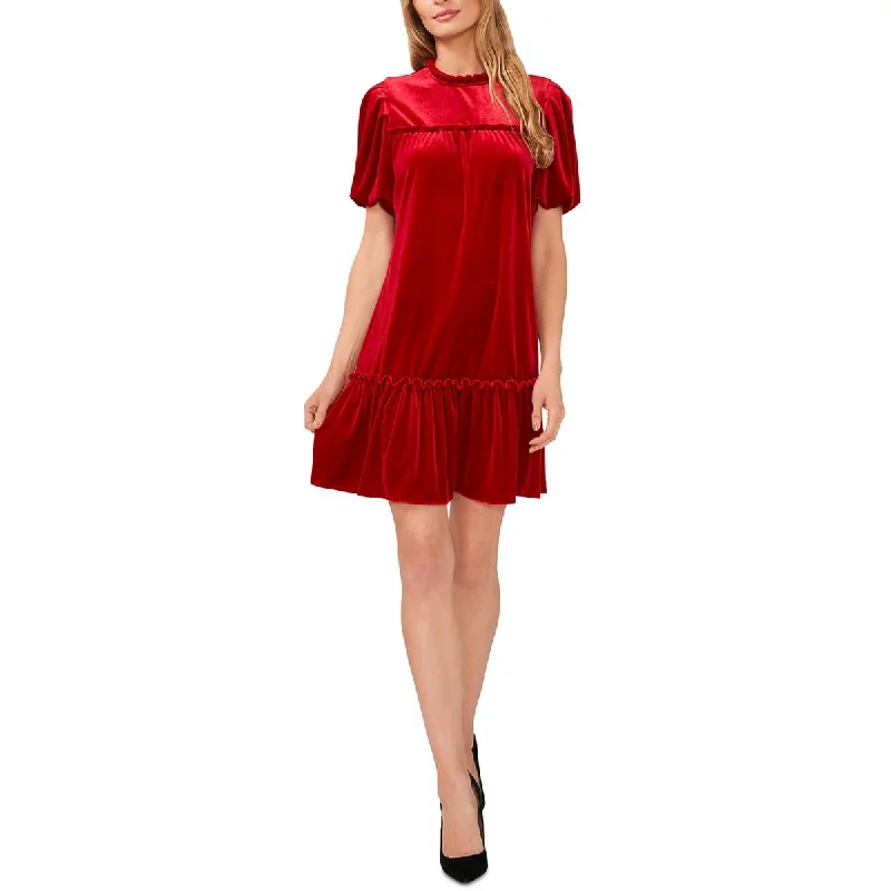 CeCe Womens Velour Shift Dress