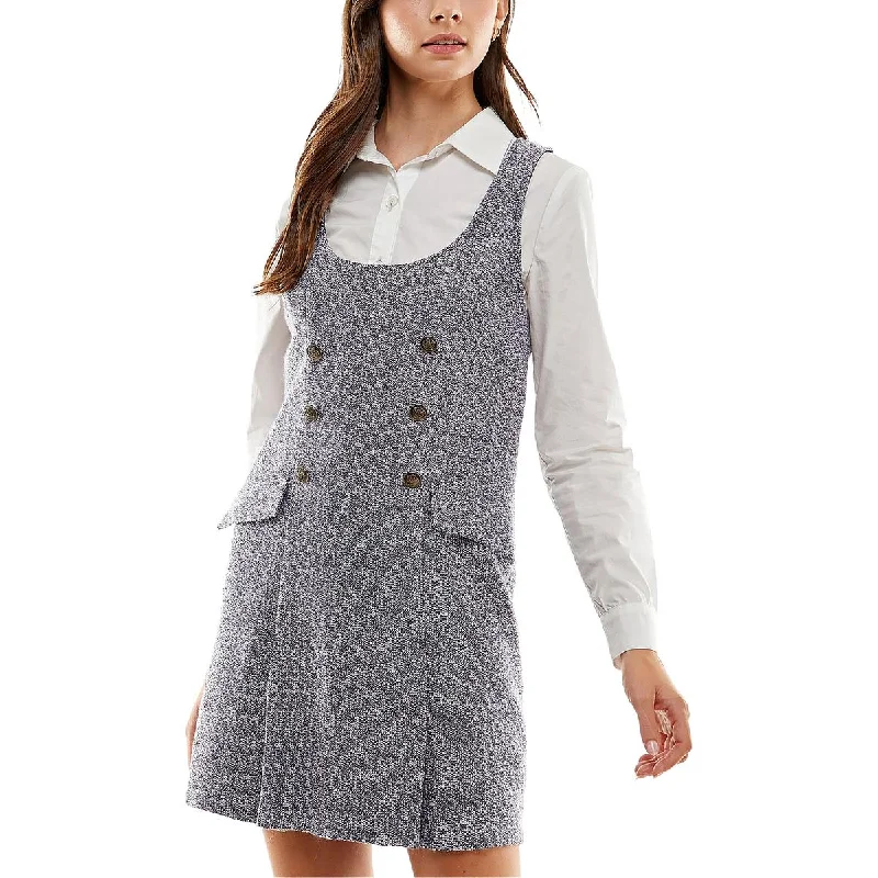 Kingston Grey Womens Juniors Collar Pocket Two Piece Dress