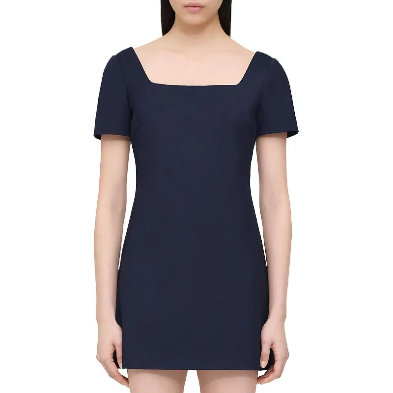 Theory Womens Square Neck Short Mini Dress