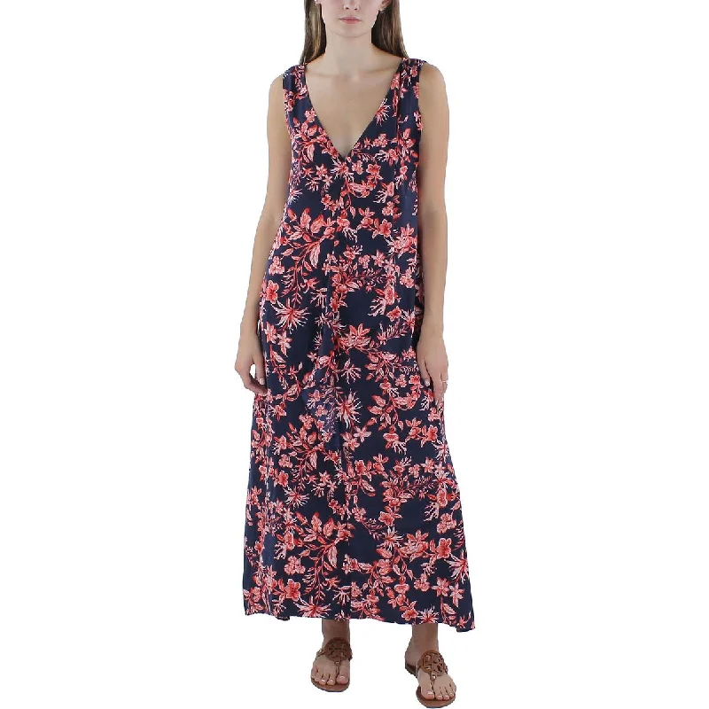 Gigi Parker Womens Floral Print Ruffled Maxi Dress