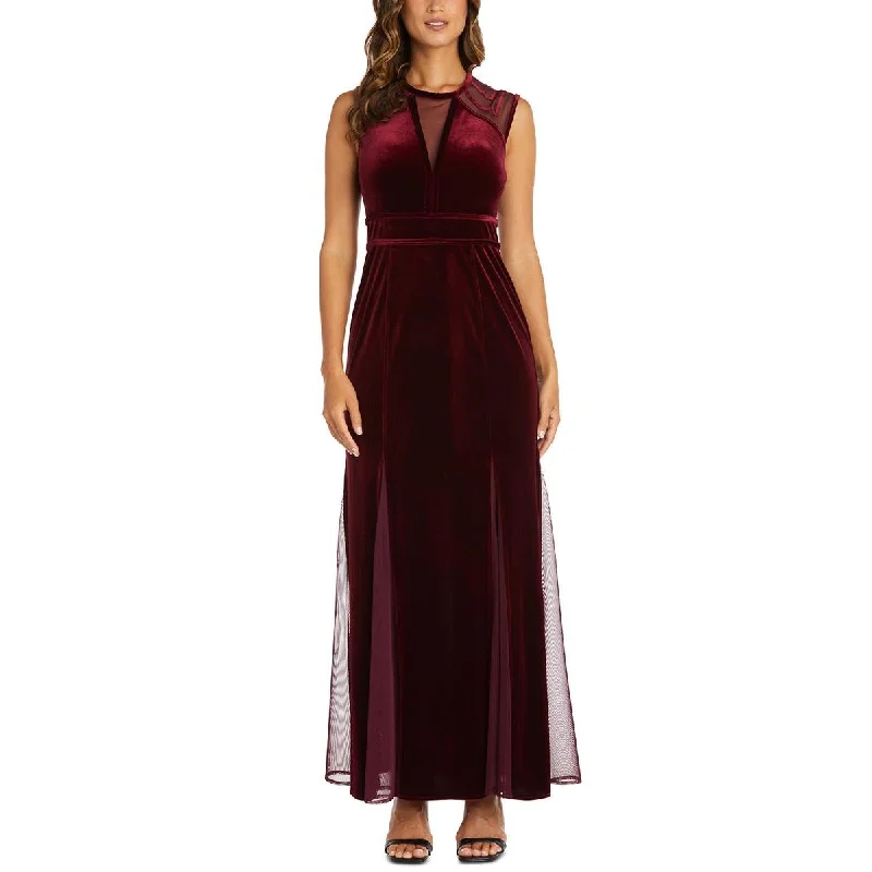 NW Nightway Womens Velvet Long Evening Dress