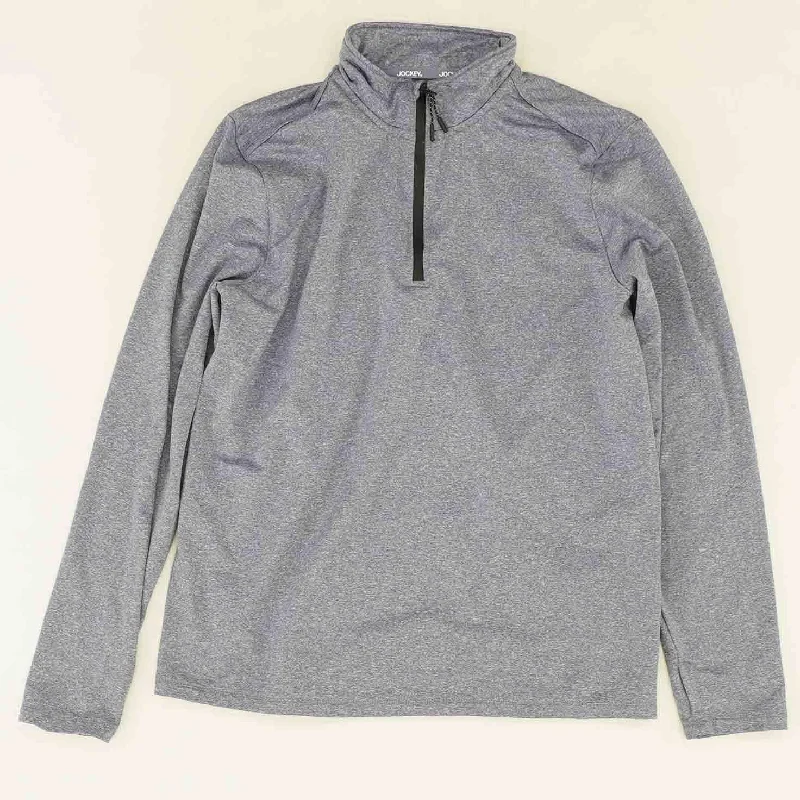 Blue Solid 1/4 Zip Pullover