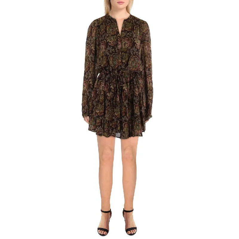 Paige Womens Elias Silk Printed Mini Dress