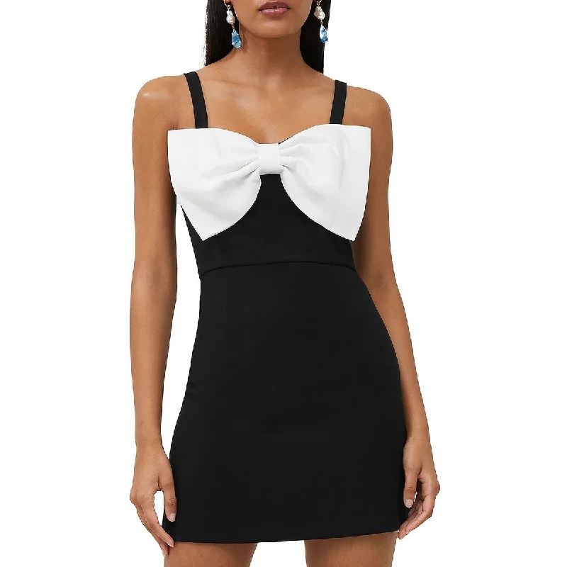 French Connection Womens Whisper Bow Short Mini Dress