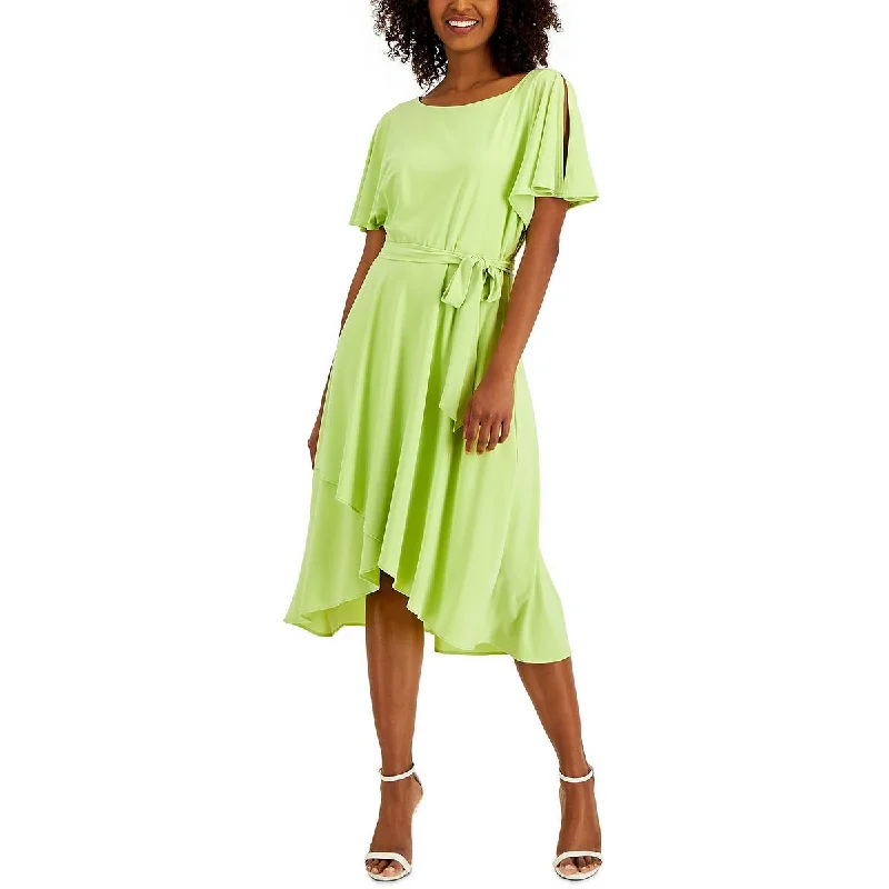 Anne Klein Womens Flutter Sleeve A-Line Cocktail and Party Dress